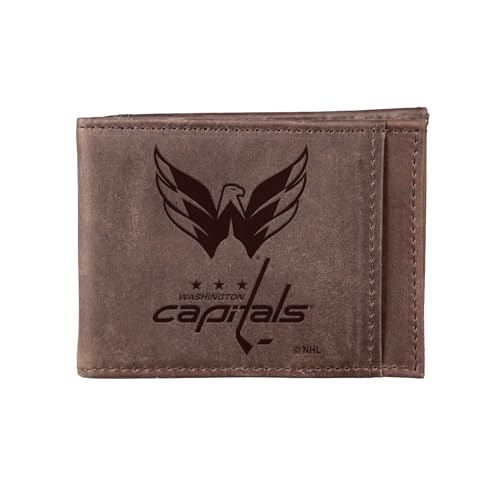 Team Sports America NHL Front Pocket Wallet Gift for Men (Washington Capitals, Slim/Brown)