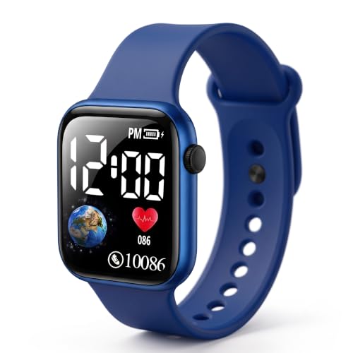 Image of GOLDENIZE FASHION Smart Watch for Kids Girls /Boys, Brthday Return Gift for Kids, Luminous LED Display Fashionable Kids Digital Watches Waterproof Sports Square Electronic Watch for Kid, Boy /Girls