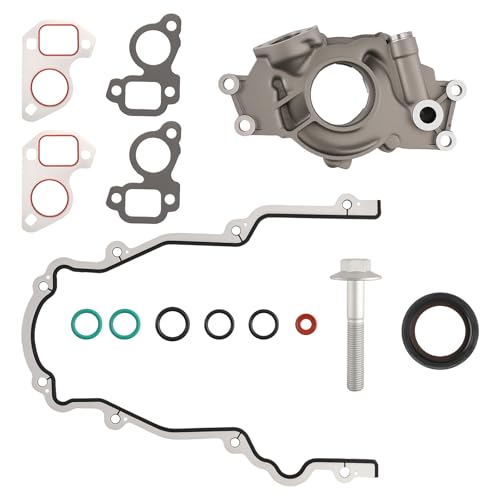 Cast Aluminum High Volume High Pressure Oil Pump Kit, Crankshaft Driven Rotary Oil Pump with Gasket Kit and Balancer Bolt, Compatible with Multiple GM Series 4.8L-6.2L 1998-2020 Model
