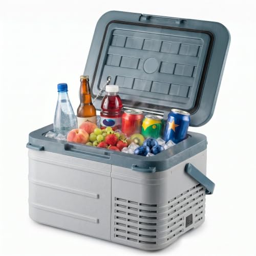 Image of 12 Volt Refrigerator, 11QT Mini Portable Car Fridge, Freezer Compressor Electric Cooler -4℉~68℉, 12 /24V DC 100-240V AC for Truck Van RV SUV Travel Camping Road Boat Trips