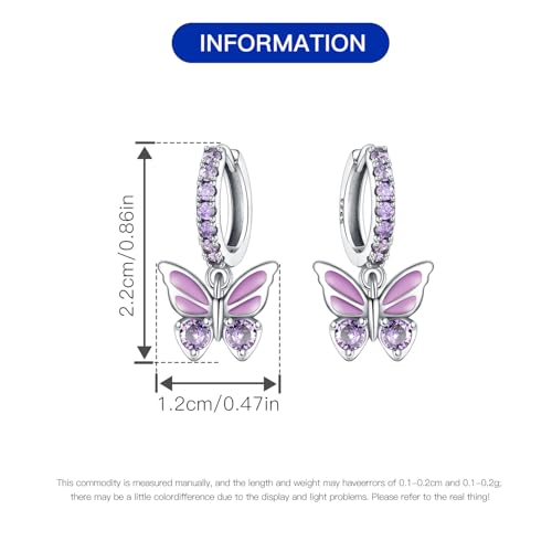 925 Sterling Silver Dangle Earrings for Women, Small and Large Hypoallergenic Hoop Earrings Trendy huggie Earrings Drop Jewelry Gifts for Sensitive Ears2