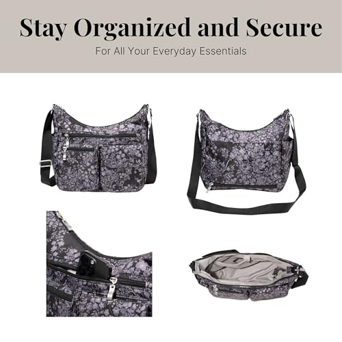 Image of Baggallini womens Everywhere Bagg Crossbody Women 11x9 Lightweight Nylon Hobo Water-resistant Travel Bag W /Rfid