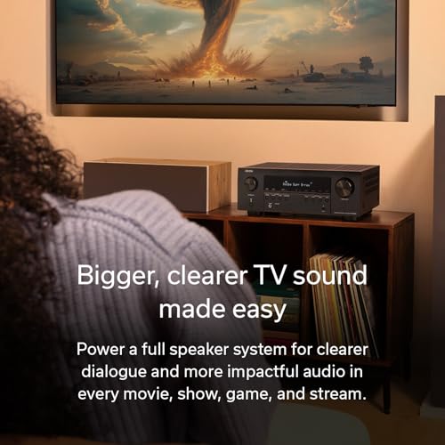 Image of Denon AVR-S980H 7.2-Channel Receiver, Built in Bluetooth and Wi-Fi Plus HEOS Multi-Room Streaming, Dolby Atmos & DTS:X. 90 WPC, 8K /60Hz & 4K /120Hz Video Support, HDMI eARC, Amplifier for Home Audio