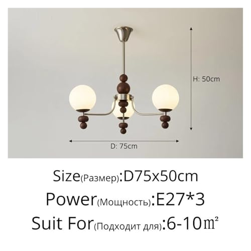 Lustre style médiéval français Magic Bean à 3 têtes pour salon - 2
