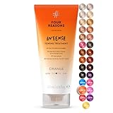 FOUR REASONS Color Mask INTENSE Orange (27 colours) - Intensive Toning Treatment - Colour Depositing Conditioner - Semi Permanent Orange Hair Dye for Lightened and Coloured Hair, 100% Vegan, 200 ml