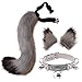 Un Jeu Faux Renard Queue Et Oreilles Longues Queue De Chat Cosplay Faux Fourrure Loup Queue Et Oreilles Avec Cloches Col Pour Costume D'halloween, Cosplay, Fête Sur Le Thème Des Animaux
