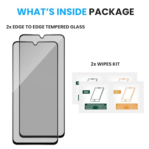 Image of ArmourPro Military Grade Matte Anti-Glare Tempered Glass Screen Protector for Poco C71 (6.88 Inch) With Installation Kit | Edge-to-Edge Protector Coverage | Black (Pack of 2)