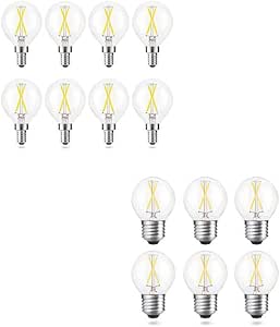 Clear Globe 2W G15 E12 Base LED Light Bulbs Daylight White 5000K 8Pack ...
