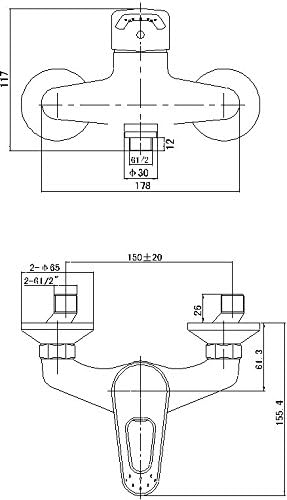 Luna Single-Handled Mixer Tap for Shower Chrome, Einhandmischer Luna Für Brause | Chrom - Image 3