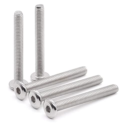 Vis de reliure M4 x 45 mm Glvaner en acier inoxydable 304 tête bombée plate lot de 50