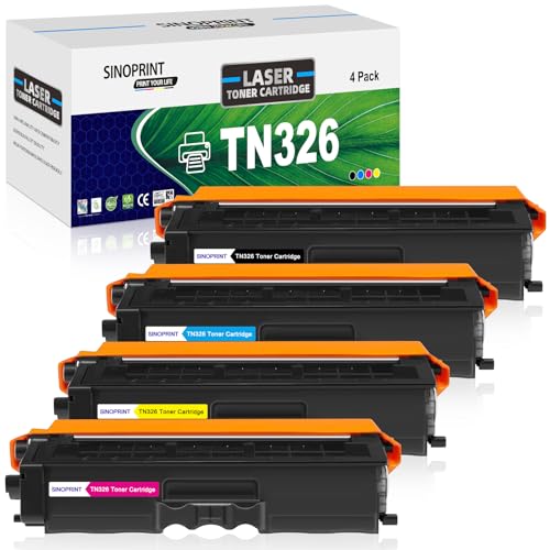 SINOPRINT TN326 Toner Compatible Brother TN326 TN321 Replacement for Brother HL-L8250CDW HL-L8250CDN HL-L8350CDW HL-L8350CDWT MFC-L8600CDW MFC-L8650CDW MFC-L8850CDW DCP-L8400CDN TN326 (4-Pack)