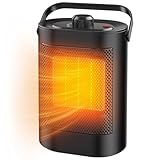 YOOKESEN Heizlüfter Klein,1500W PTC Keramik Heizung Elektrisch,3-Stufen-Modus, Überhitzungs- & Kippschutz,Tragbarer Elektroheizung für Räume Schlafzimmer Büros [A Energieeinsparung]