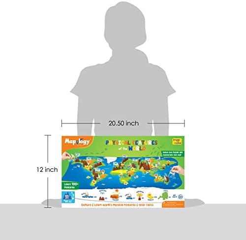 Imagimake Mapology Physical Features of World - 3D World Puzzles for Kids | Learning & Educational STEM Toys & Games for Kids | Gifts for Kids, Boys & Girls Age 5 6 7 8 9 10 11 12 Years Old