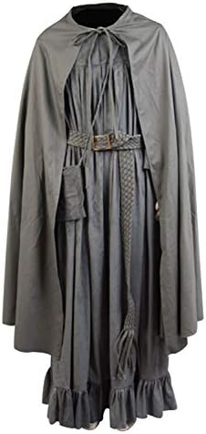 Ya-cos Men's The Fellowship of The Ring Gandalf Cosplay Costume Robe Cloak Grey/Brown (Medium, Style-2)
