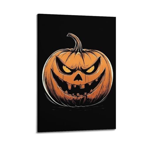 Poster Halloween citrouille maléfique déco murale toile 40x60cm