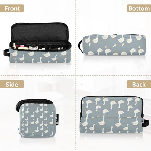 Bolsa de viaje para herramientas de cabello con tapete resistente al calor desmontable, impermeable y portátil para planchas de pelo, rizadores y accesorios, diseño gris con flores y azul miniatura 5