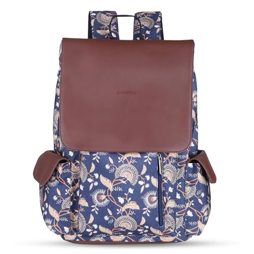 Image of Protecta Prisma Floral Printed Laptop Backpacks for Women and Men Fits 16Inch MacBooks Water-Repellent Bag for Office Collage and Travelling Print Padded Sleeve Lightweight Durable Design 18L