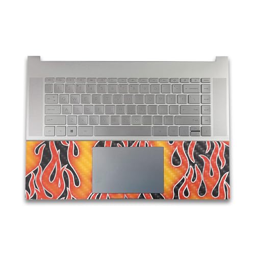 Image of Carbon Fiber Gaming Skin Compatible with HP Envy x360 16 inch (2023) - Hot Flames - Premium 3M Vinyl Protective Wrap Decal Cover - Easy to Apply | Crafted in The USA by MightySkins