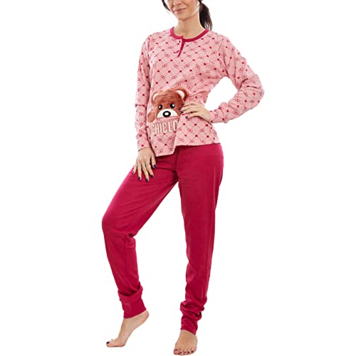 Pyjama femme peluche Toocool IT-5336 ensemble rose pour soirée cocooning
