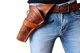 AS HANDCRAFT Full Grain Buff Leather Western Gun Cross Draw...