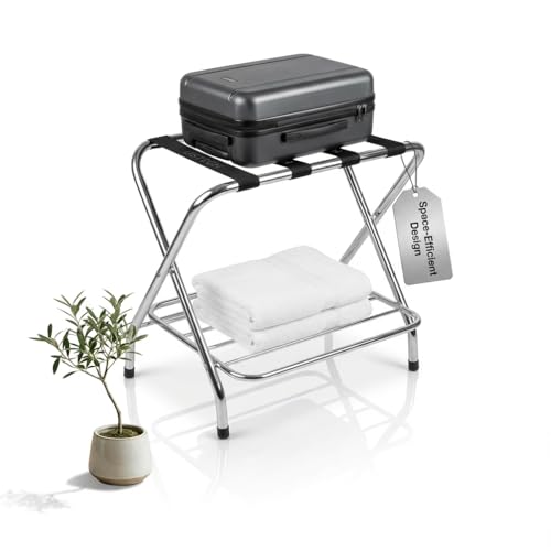 USTECH Double-Tier Foldable Luggage Rack