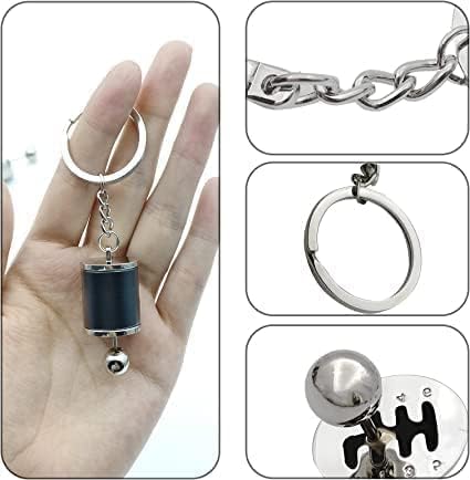 Image of Gear Shift Keychain for Car Lovers, 6 Speed Manual Transmission Gearbox Keyring, Metal Shifter Lever Accessory, Automotive Gift for Men, Boys & Enthusiasts(Pack of 1,Multicolor)