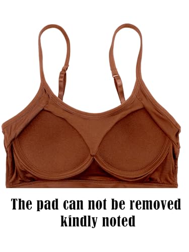 Image of Blulu 3 /6 / 12 Pcs Camisole Bra Wireless Padded Cotton Bralette Mini Cami Bras with Adjustable Straps for Women Girls