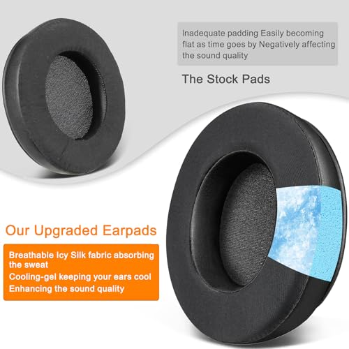 Image of SOULWIT Cooling-Gel Ear Pads Cushions Replacement, for Razer Kraken 2019 /Tournament Edition /Ultimate /Kitty, Earpads for Nari /Essential /Ultimate, Kraken X /V3 X Headset - Matte Black