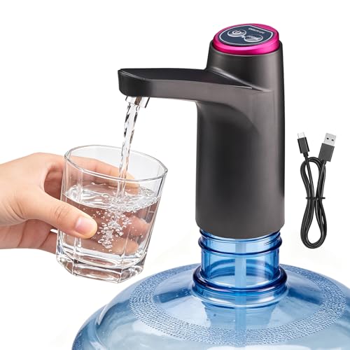 SKY-TOUCH Water Dispenser Pump with USB Charging Portable Drinking Water Pump for Standard 3-5 Gallon Bottles Home & Office Use Camping Essentials