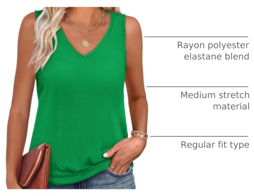 Image of ANRABESS Women Tank Tops Summer V Neck Sleeveless Casual Loose Fit Cute Cami Basic T Shirts Solid Tees 2026 Trendy Outfits