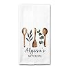 Personalized Kitchen Utensils Tea Towel, Waffle Weave Tea Towel, Housewarming Gift, Farmhouse Decor, Wedding Gift