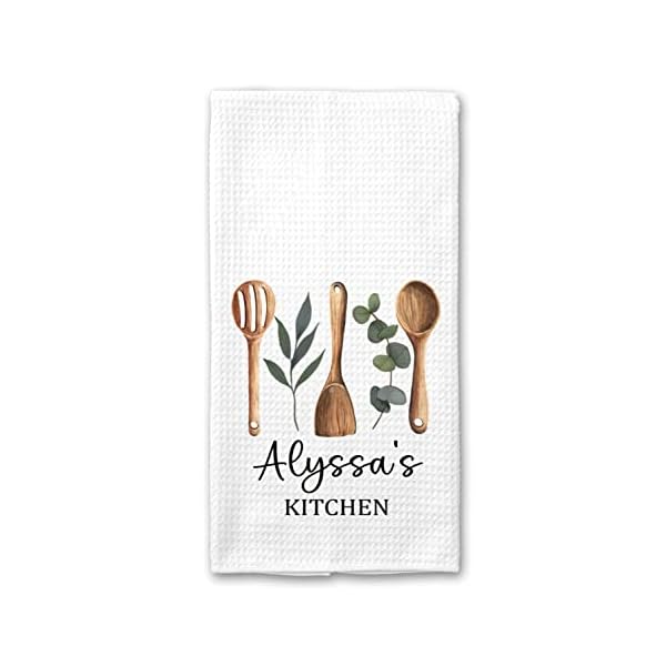Personalized Kitchen Utensils Tea Towel, Waffle Weave Tea Towel, Housewarming Gift, Farmhouse Decor, Wedding Gift