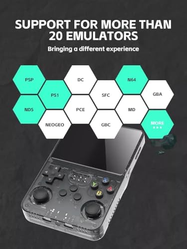 Image of R36S Handheld Game Console, 3.5-inch IPS Display, 64GB Storage, Linux System, 8-Hour Battery Life (Black)