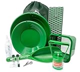 Sluice Fox All-in-One Gold Panning Kit with Portable Sluice – Featuring Miners Moss, Gold Trap Mat, Classifier, and Tote Backpack for Streamlined Gold Prospecting Green