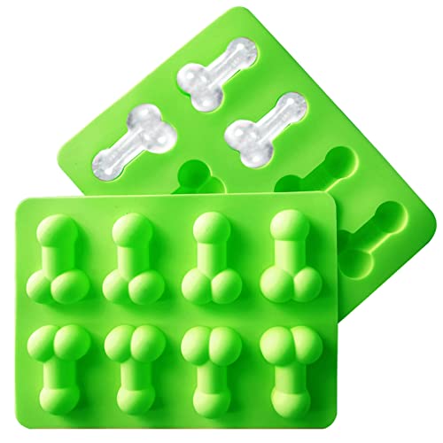 Bac a Glacon drole Moule Glace Silicone Créativité Bac à Glaçons Silicone Rigolo Moule a Glacon Moule Glace à L'eau Moule Chocolat Faites vos Propres Glaçon pour Whisky,Fête,Anniversaire(Vert)