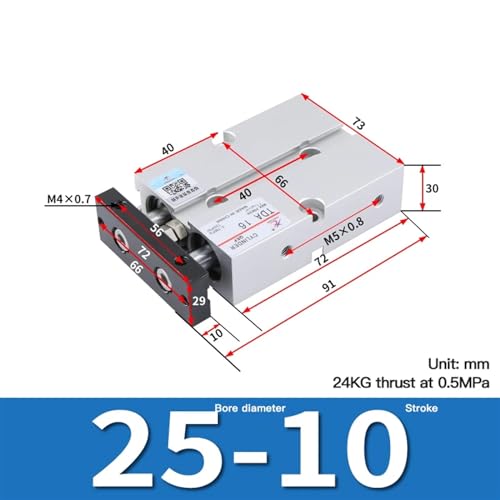 Cilindro de 25 mm doble vástago TN: solucione desviaciones en actuadores neumáticos 3
