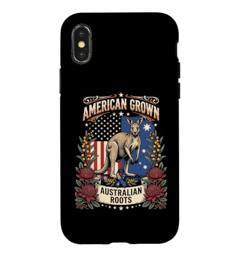 Dual Heritage American Australian Roots �I�[�X�g�����A�n�A�����J�l �X�}�z�P�[�X iPhone X/XS �p