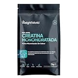 Creatina Monohidratada en Polvo 1kg/1000g para 330 Días - 100% Puro, Factor de Malla 200, 100% Monohidrato de Creatina Micronizada - Sin Sabor, Vegana, Sin Estearato de Magnesio, Cuchara Incluida