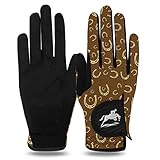 【Verstärktes Fingerdesign】Verstärktes doppellagiges Zeigefinger und Daumendesign für hervorragende Haltbarkeit. Verstellbares Klettband und Taillenverschluss zum einfachen Festziehen für besseren Halt der Zügel.