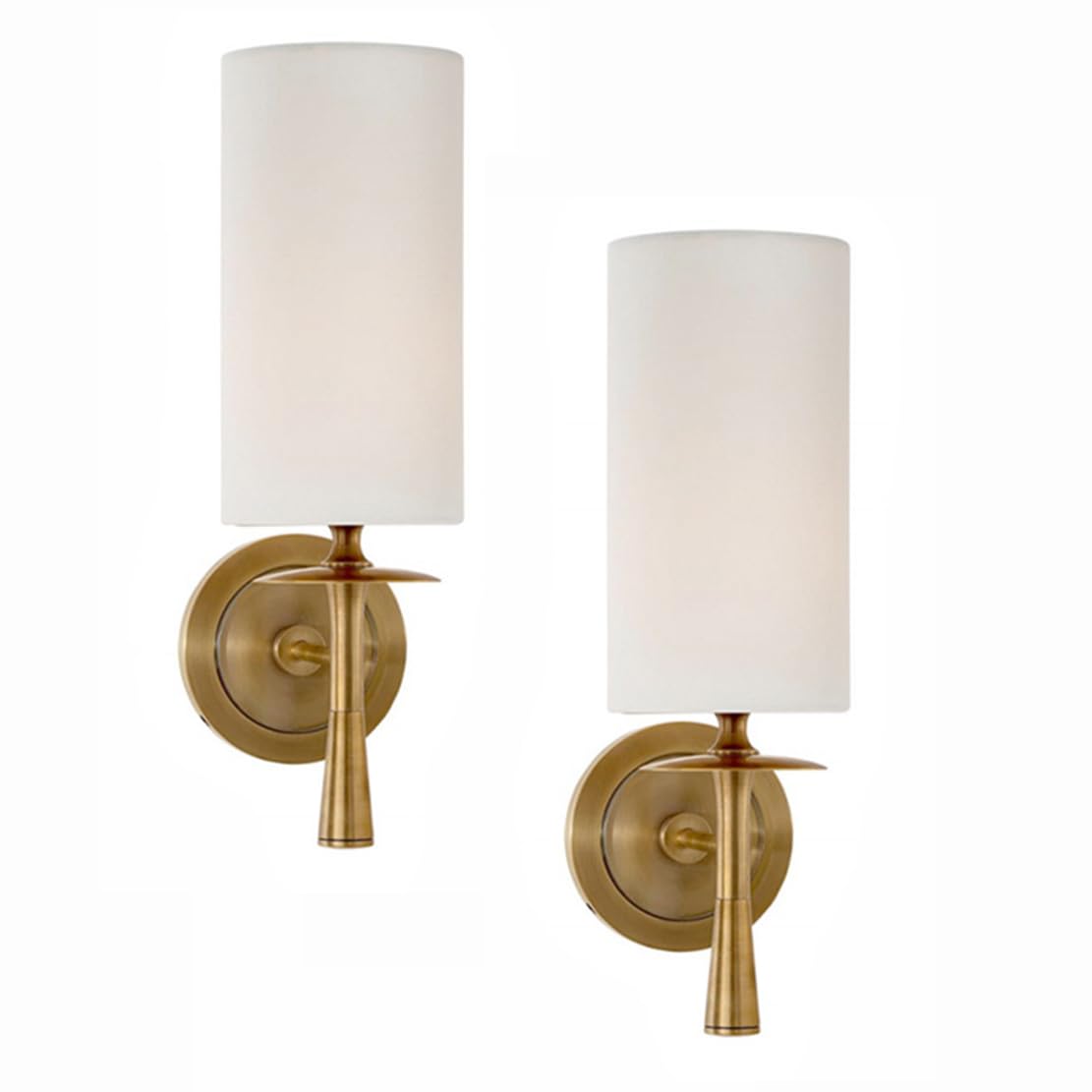 STUIJKVSZ Wall Sconces Set of Two, Black and Brass d Light, Modern Fixtures with Fabric Lampshade, Vanity, Farmhouse Lamp for Mirror Living Room Beside