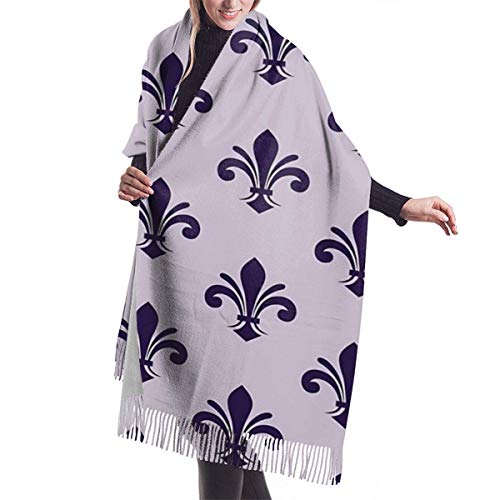 JJsister Bufandas de Mujer, A Simple Fleur-de-lis Pattern Women Soft Cashmere Scarf Large Pashminas Shawl Blanket 77"" x 27 Cover
