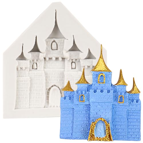 QDMOLDS Castle Silicone Fondant Mold Cinderella Fairy Tales Chocolate Candy Molds For Cake Decoration Cupcake Topper Sugar Craft Polymer Clay Gum Paste
