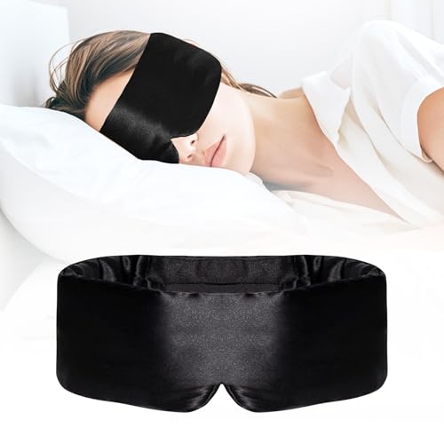 Seiden-Schlafmaske Weiche 100%Maulbeerseiden-Augenmaske mit verstellbarem Kopfband, verstellbare Schlafmaske für Herren und Frauen,...