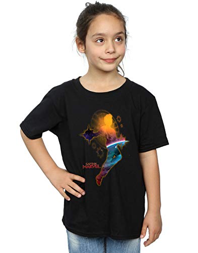 Marvel Girls Captain Marvel Nebula Flight T-Shirt Black 5-6 Years
