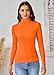 ACIEMR Long Sleeve Tops for Women - Soft Stretch Turtleneck Shirts, Thermal Turtle Necks for Fall Winter Business, Casual & Street Style Orange X-Large