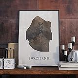 MG Global Swaziland Watercolor Style Map Poster, Swaziland Map Poster, Swaziland Abstract Wall Art Decor, Poster Vintage, Gift for pilot
