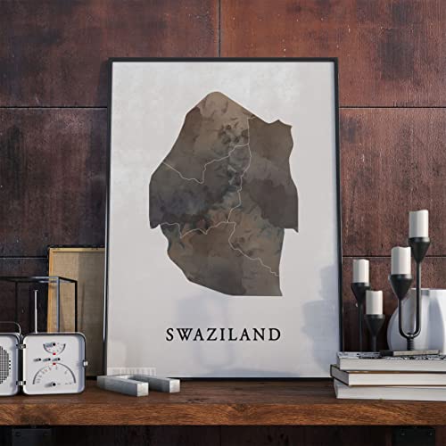 MG Global Swaziland Watercolor Style Map Poster, Swaziland Map Poster, Swaziland Abstract Wall Art Decor, Poster Vintage, Gift for pilot