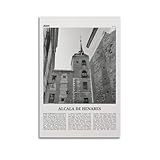 Impresión de Alcalá de Henares en blanco y negro, arte de pared de Alcalá de Henares, póster de Alcalá de Henares, foto de Alcalá de Henares, decoración de pared, póster de mapa, pintura decorativa,