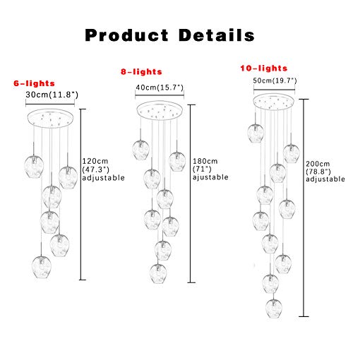 E27 (In Vi Edei) Scala Lampadario Lampadario Lungo...