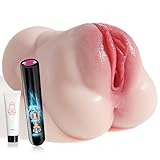 Elektrisch Realistische Masturbator mit 10 Vibrationen Modes Sex Spielzeug Pussy Taschenmuschi Realistisch Tragbar mit 3D Vagina Klitoris Anal Erotik Pocket Pussy Sex Spielzeug für die Männer Weiß
